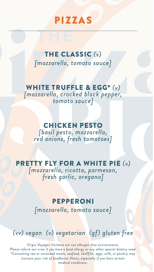 The Pizza Place Menu